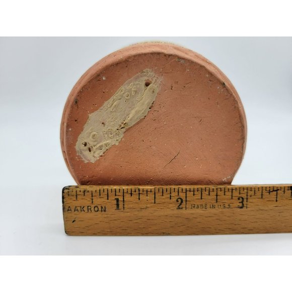 Pennsylvania Yellow Ware Glazed Chimney Candlestick W/Handle Incised Design - Picture 12 of 14